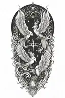 gemini pheonix good and evil  tattoo design idea