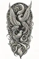 gemini two pheonix tattoo design idea