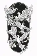 gemini with pheonix flying tattoo design idea