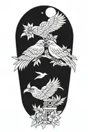 gemini tiki birds tattoo design idea