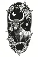 taurus pices tattoo design idea