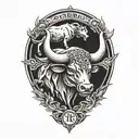 taurus pisces tattoo design idea