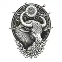 taurus pisces tattoo design idea