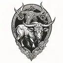 taurus pisces tattoo design idea