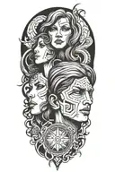 gemini twins tattoo design idea