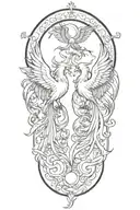 gemini pheonix good and evil  tattoo design idea