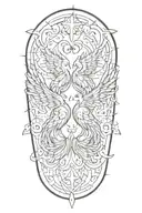 gemini twin pheonix tattoo design idea