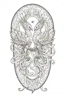 gemini twin pheonix tattoo design idea