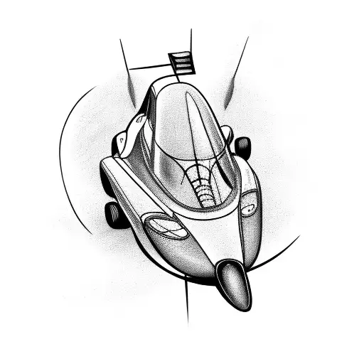 F1 race car speeding  tattoo design idea
