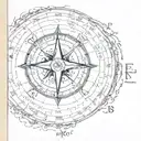 compass and Date 07/16/2024 incorporated tattoo design idea