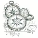 compass and Date 07/16/2024 incorporated tattoo design idea