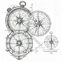 compass and Date 07/16/2024 incorporated tattoo design idea