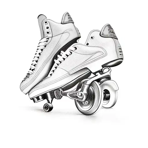 roller skate tattoo design idea