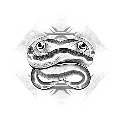 eyes with two snakes around it tattoo design idea