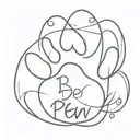 Paw Print with a name Ben tattoo design idea