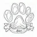 Paw Print with a name Ben tattoo design idea