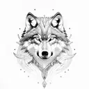 Wolf with Vikings tattoo design idea