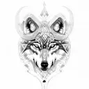 Wolf with Vikings tattoo design idea