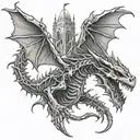 dragon skeleton tattoo tattoo design idea