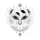 moon with a face crying tattoo design idea