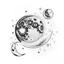 moon crying tattoo design idea