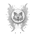 moon crying tattoo design idea