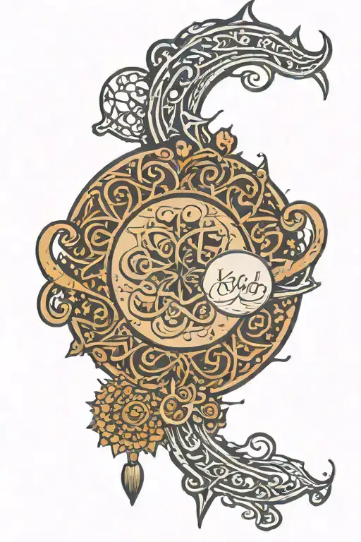 Quote in Muslim with round rock texas background tattoo design idea