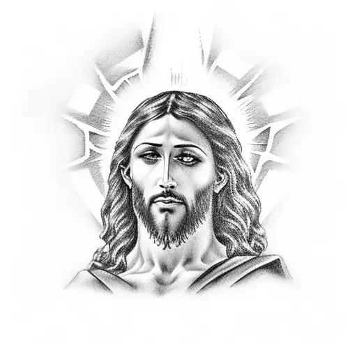  jesus on a black painted cross tattoo design idea