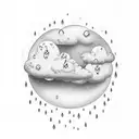 rain cloud tattoo design idea