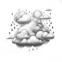 rain cloud tattoo design idea