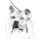 pitbull with chain tattoo design idea