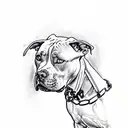 pitbull with chain tattoo design idea