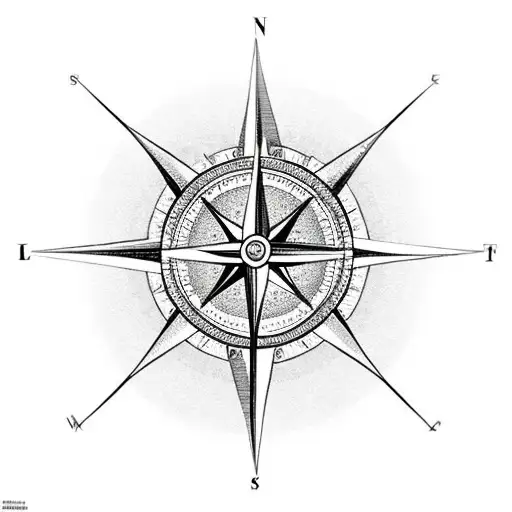 compass with a maple leaf in the center tattoo design idea