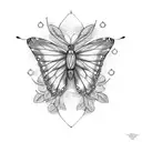 tree of life with monarch butterfly tattoo design idea