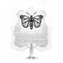 tree of life with monarch butterfly tattoo design idea