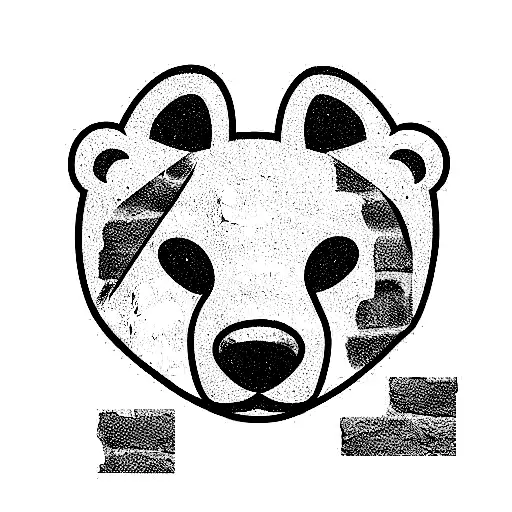 bear with brick road tattoo design idea