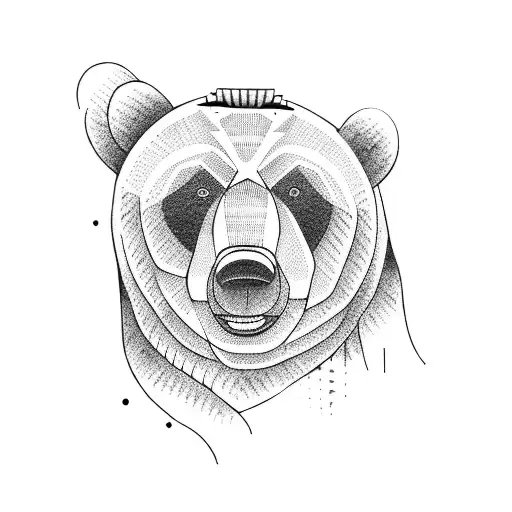 bear with brick road tattoo design idea