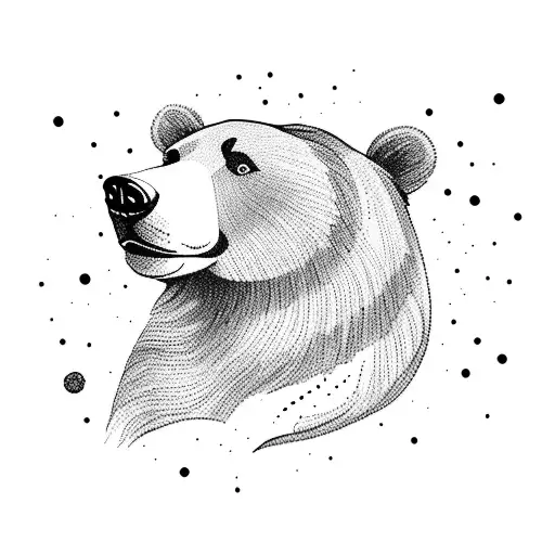 bear with brick road tattoo design idea