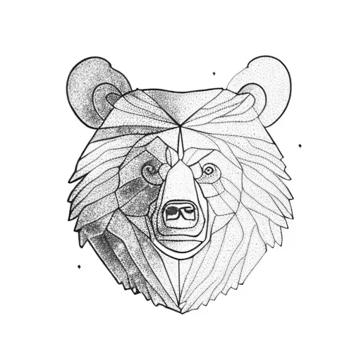 bear with brick road tattoo design idea