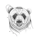 bear with brick road tattoo design idea