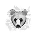 bear with brick road tattoo design idea