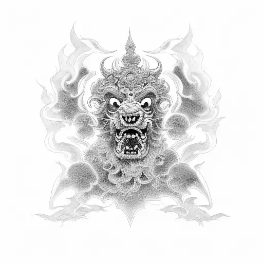 Foo Dog tattoo design idea