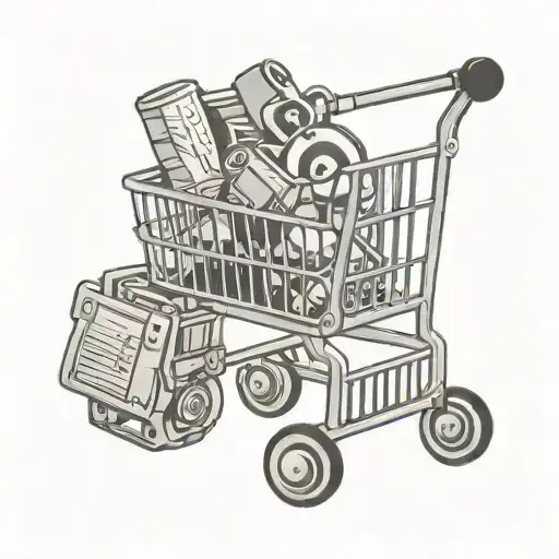 shopping cart tattoo design idea