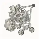 shopping cart tattoo design idea