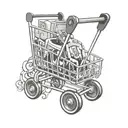 shopping cart tattoo design idea