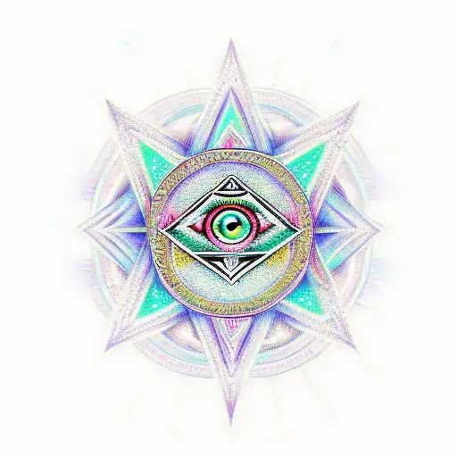 illuminati third eye filigree  tattoo design idea