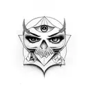 Third Eye illuminati slutty gangsta white girl evil nunn tattoo tattoo design idea