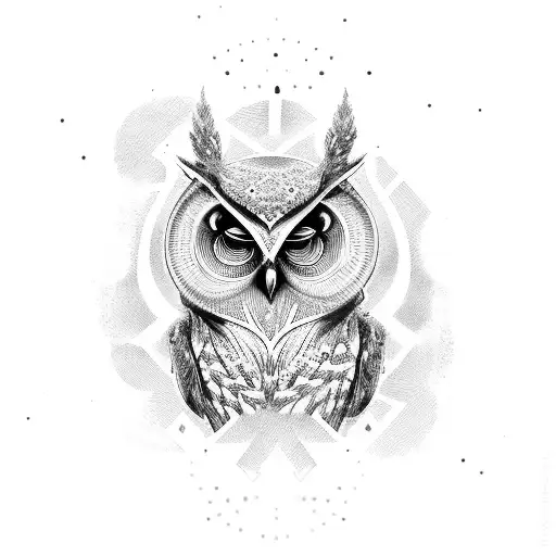 half cybernetic owl tattoo design idea