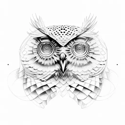 Owl with Patterns, Ornaments, Tattoo, Dotwork Stock Illustration -  Illustration of ethnic, hand: 55342426