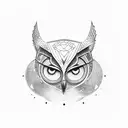 half cybernetic owl tattoo design idea